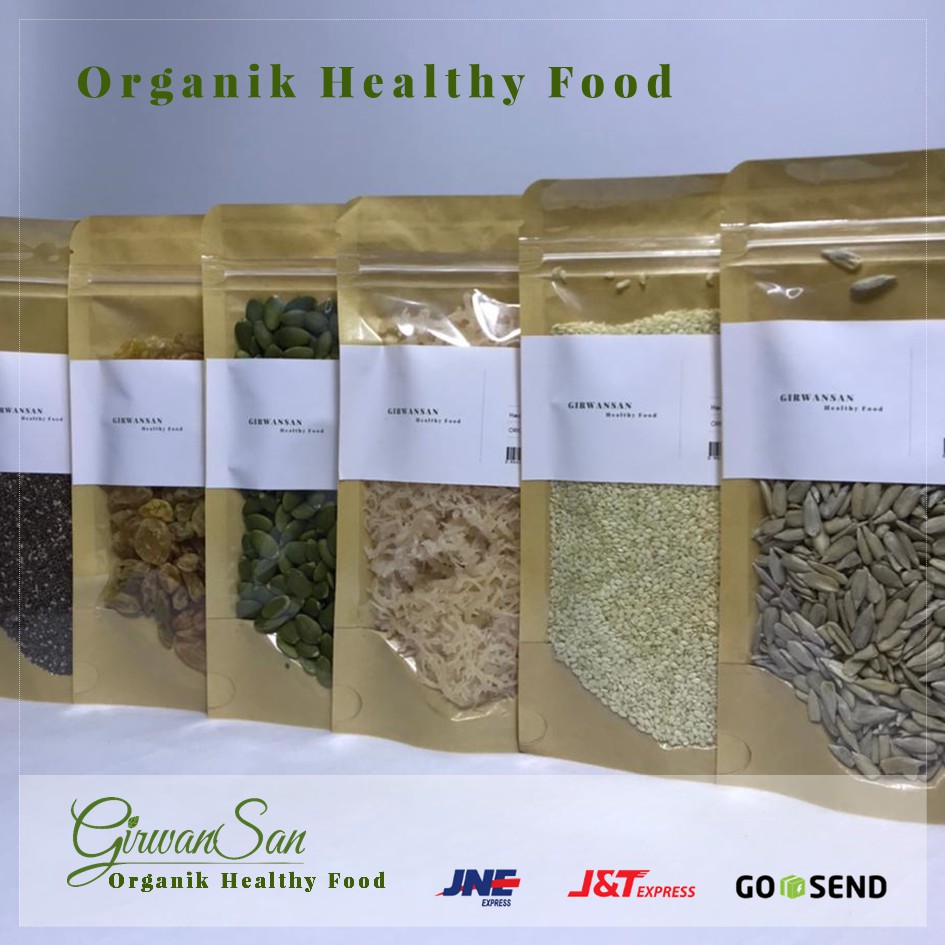 

Makanan Cemilan Sehat Alami Girwansan Organic Healthy Food High Quality Kemasan Praktis Ziplock