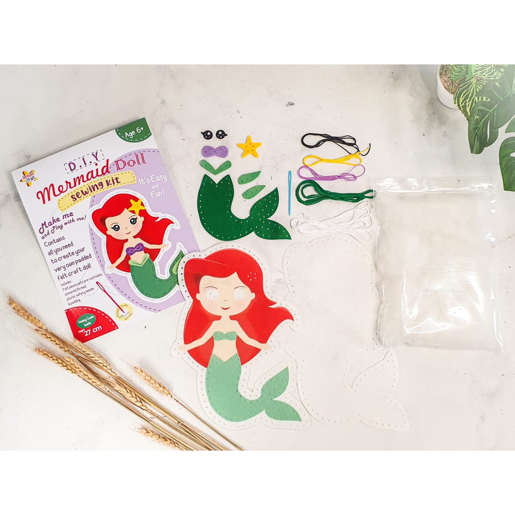 DIY DOLL SEWING KIT MERMAID / UNICORN DRAGON / MENJAHIT BONEKA UNTUK ANAK (6 tahun +)