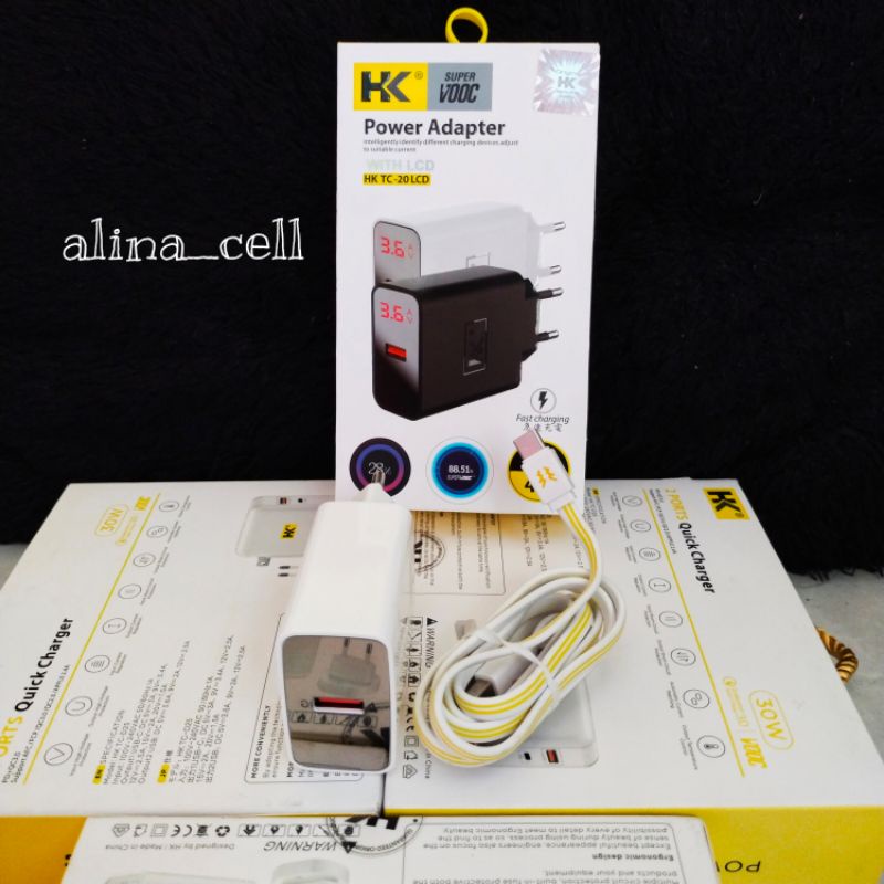 TC TRAVEL CHARGER TYPE C D20 FAST CHARGER 3.6A 18W HK 20LCD