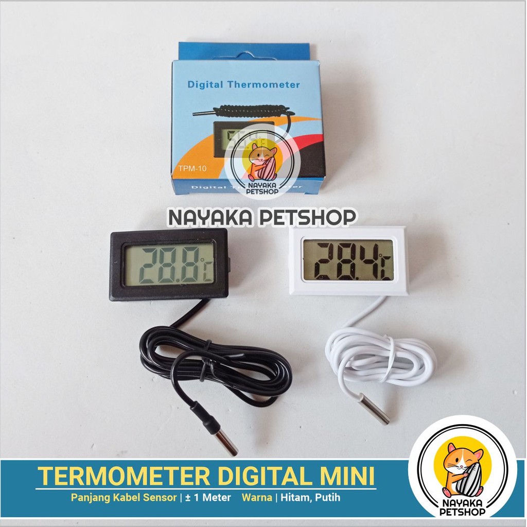 Termometer Aquarium Digital Mini Thermometer Pengukur Suhu Aquascape Freezer Air