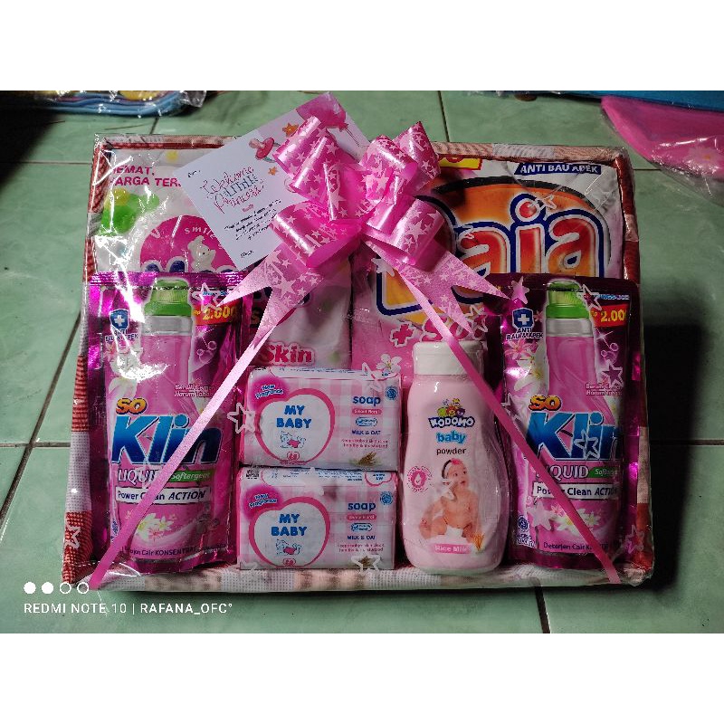 PARSEL BAYI PAKET SABUN TANPA BAJU GIFT BABY KADO BAYI-Pink