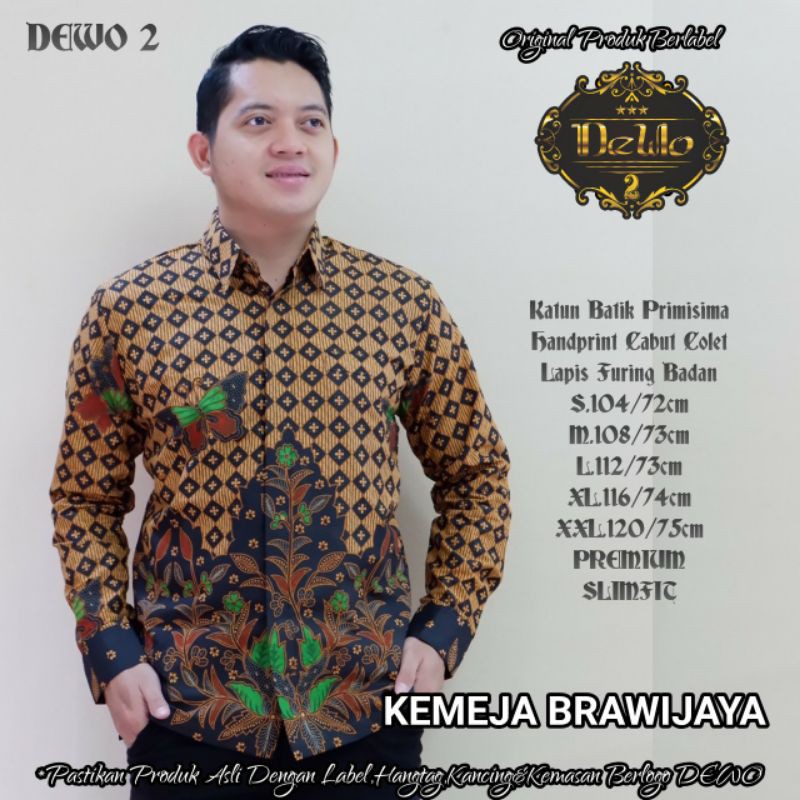 Kemeja Batik Slimfit Exclusive Batik Slimfit Terbaru Batik Lengan Panjang Slimfit BRAWIJAYA