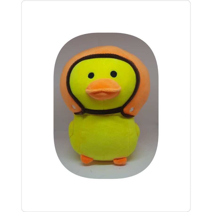 Boneka Bebek Kuning Lucu Bebek Pakai Helm Yellow Duck