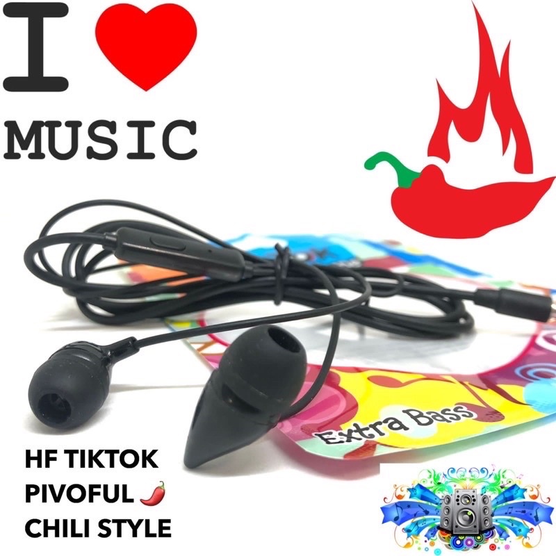 HANDSFREE TIKTOK NEW PIVOFUL VERSION EXTRABASS BLACK SERIES