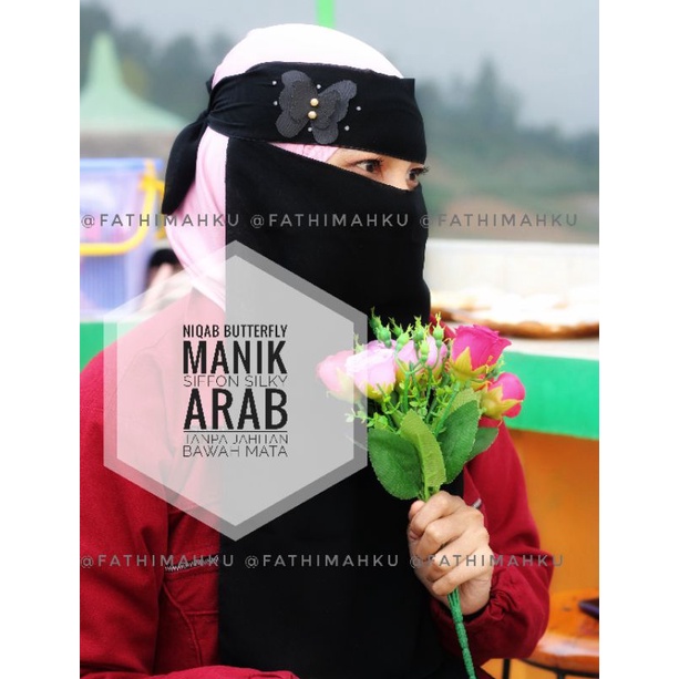 Niqab Manik Butterfly/Cadar Manik Terbaru/Niqob Kupu Viral