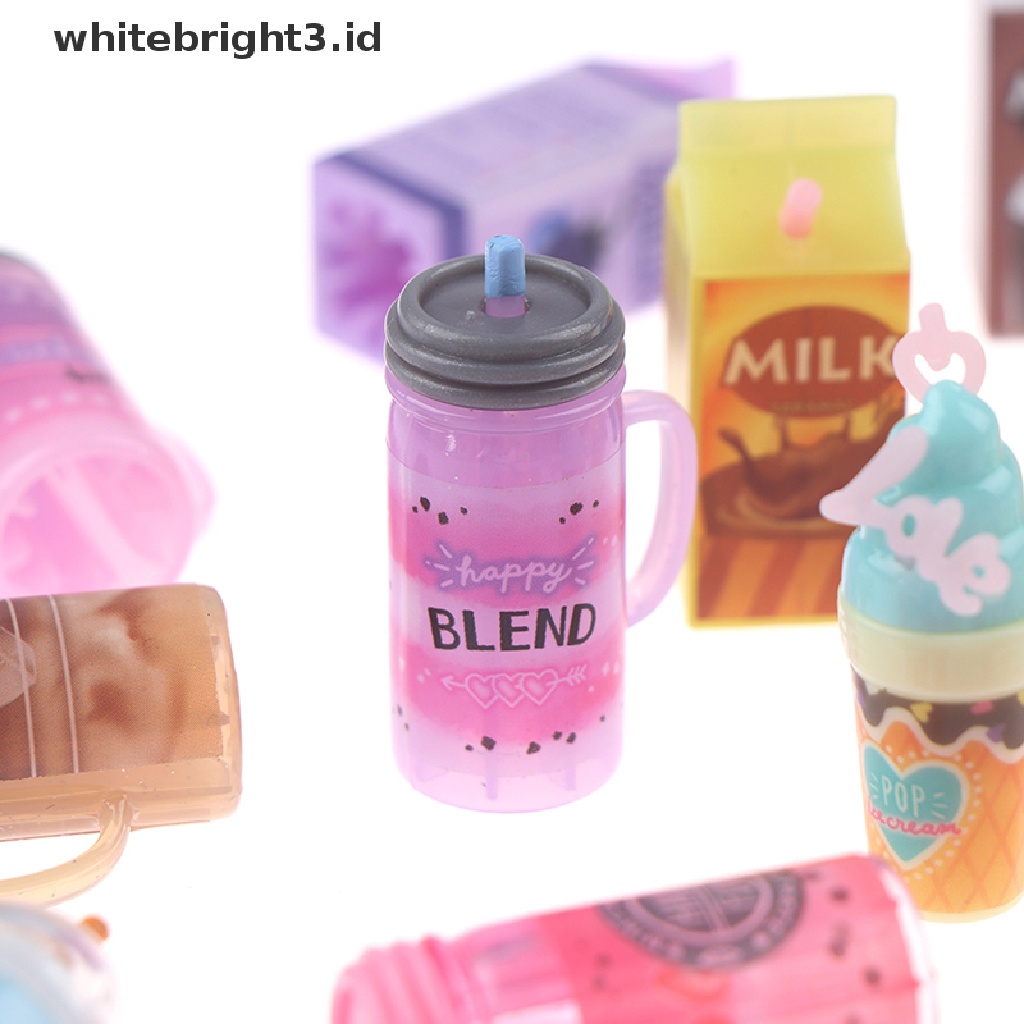 (whitebright3.id) 3pcs / set Mainan Miniatur Botol Jus Skala 1: 12 Untuk Dekorasi Rumah Boneka