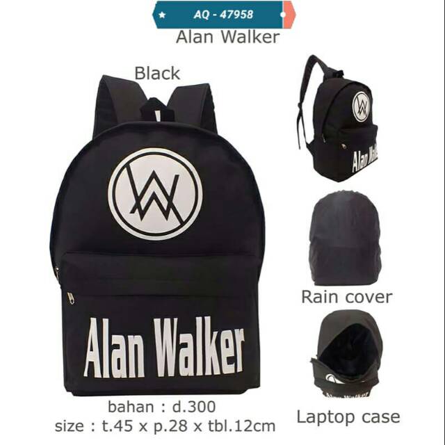 TAS DISTRO ALAN WALKER 7958 FREE RAIN COVER ADA LAPTOP CASE