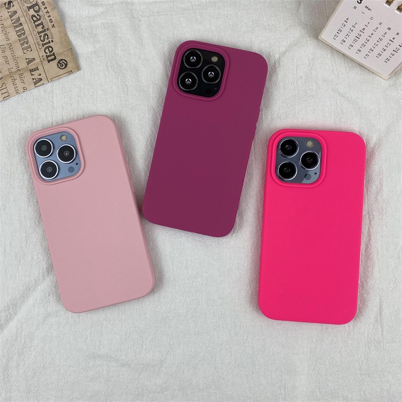 Soft Case Silikon Motif Buah Naga Warna Pink Apricot Oranye Untuk IPhone 11 12 13 Pro X XR XS Max 7 8 Plus