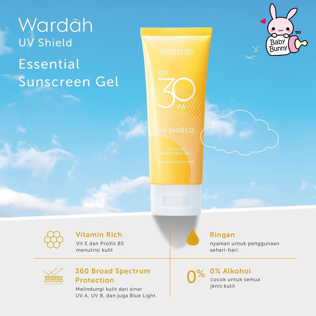 ❤ BELIA ❤ WARDAH UV Shield Aqua Fresh Essence | Active Protection Serum | SPF 50 PA++++ Sunscreen Sun Screen | Baby Bunny