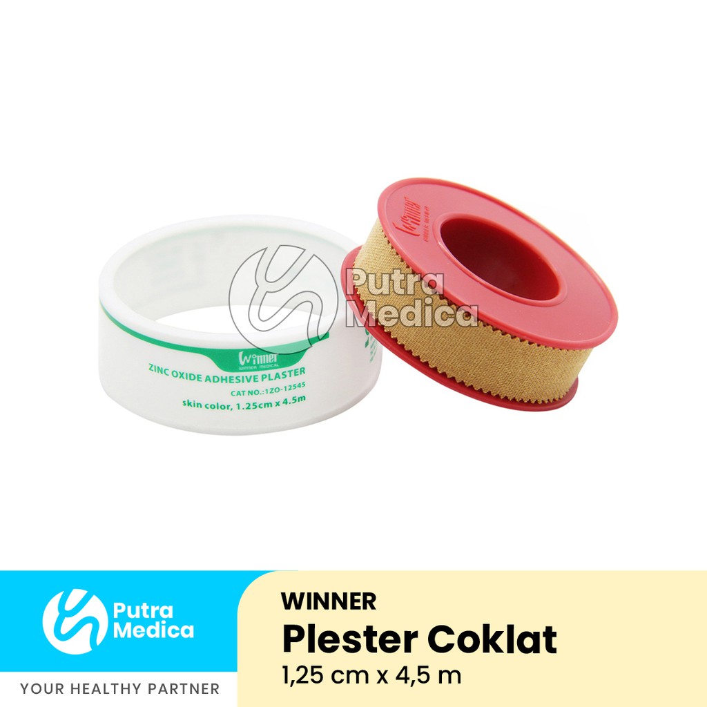 Winner Plester Coklat Roll 1,25cm x 4,5m / Plaster Gulung Perekat Penutup Luka