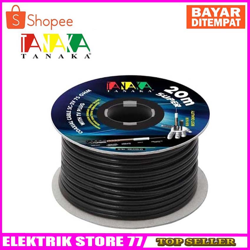 KABEL ANTENA 5C PATEN 20M TV PLUG TANAKA SUPER for lcd led Kualitas HD