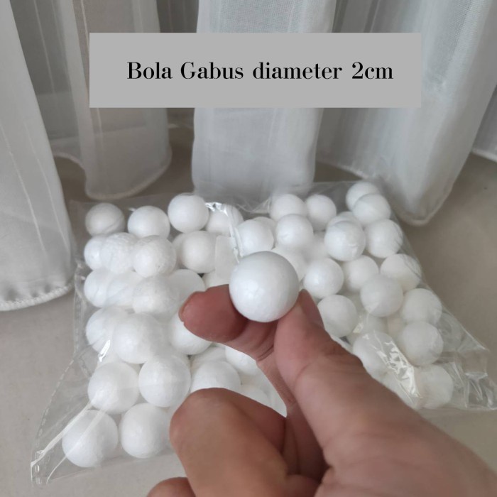 

Bola Gabus 2cm / Bola Gabus Styrofoam diameter 2cm ECERAN 1 pc