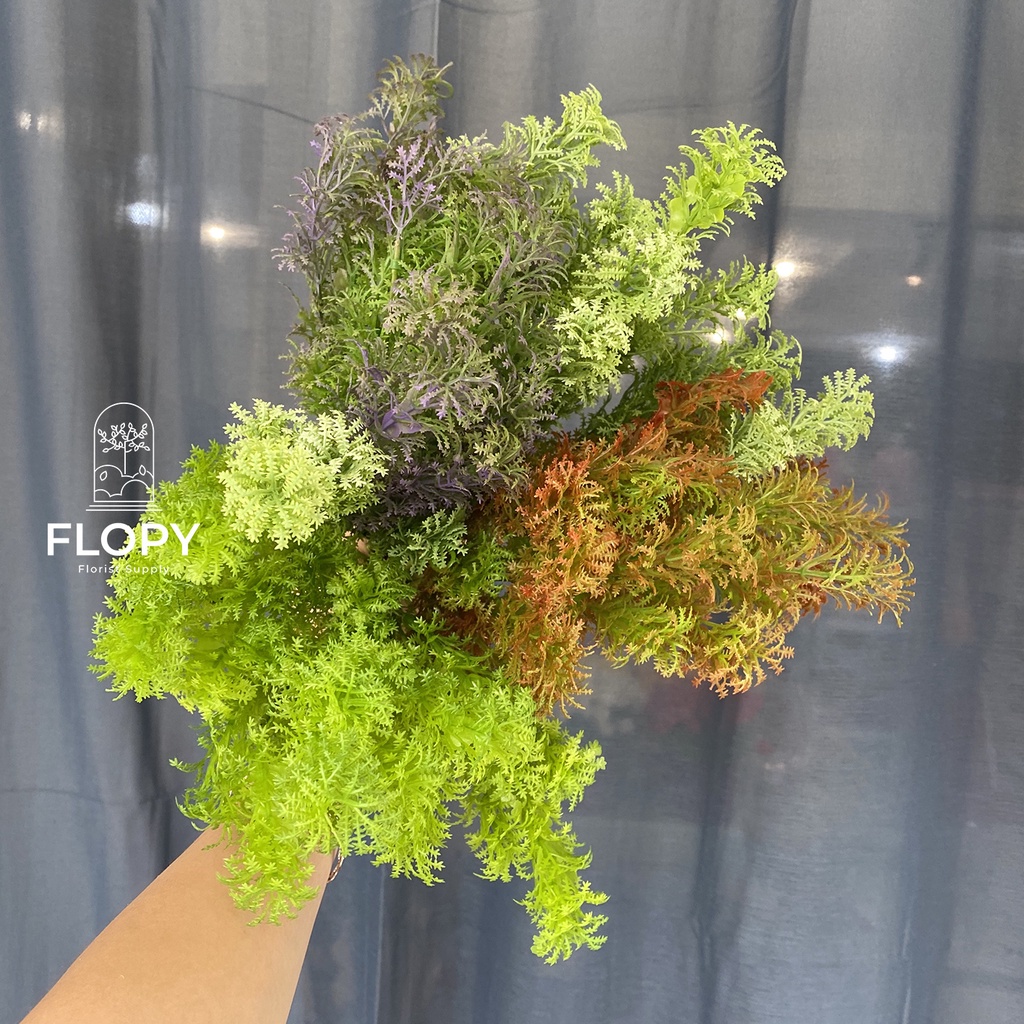 FLOPY [7 Tangkai] Daun Rumput Laut Artifisial / Daun Plastik Dekorasi Pesta Buket Bunga / Buket Wisu