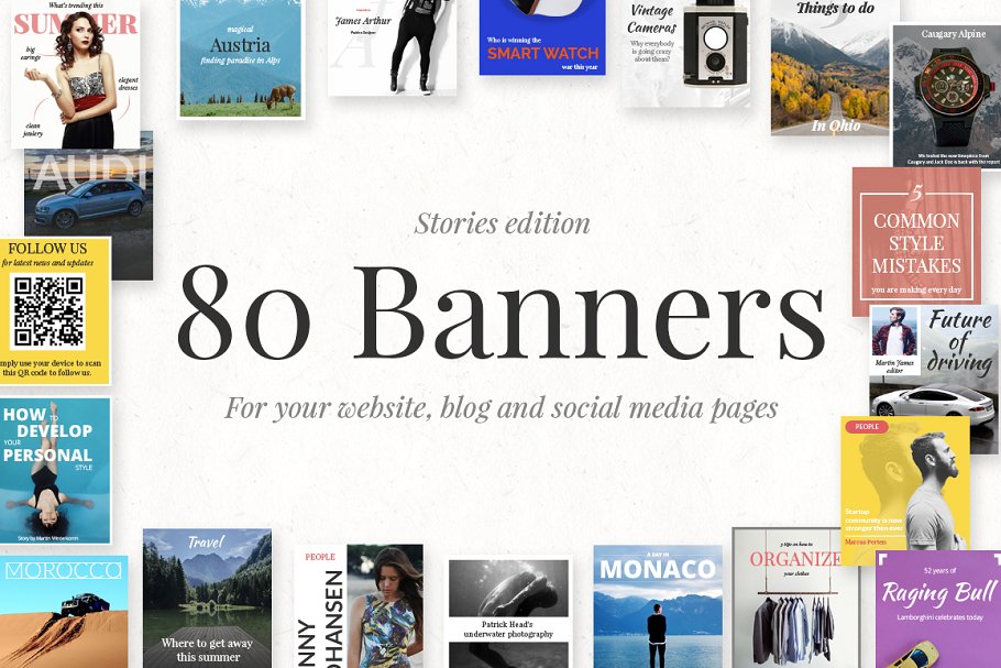 80 Banners - Stories Edition - Adobe Photoshop