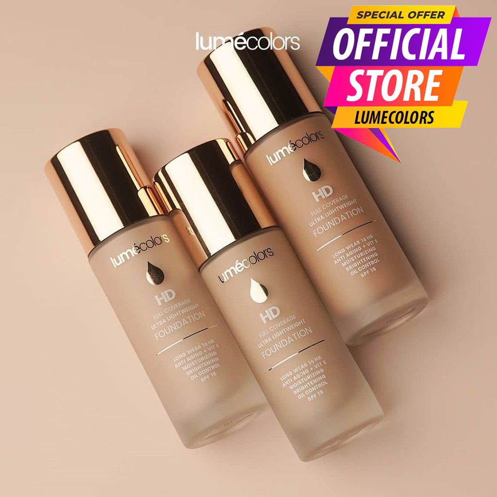 OFFICIAL LUMECOLORS FOUNDATION KOREA HD FULL COVERAGE NATURAL ORIGINAL HALAL BPOM COD