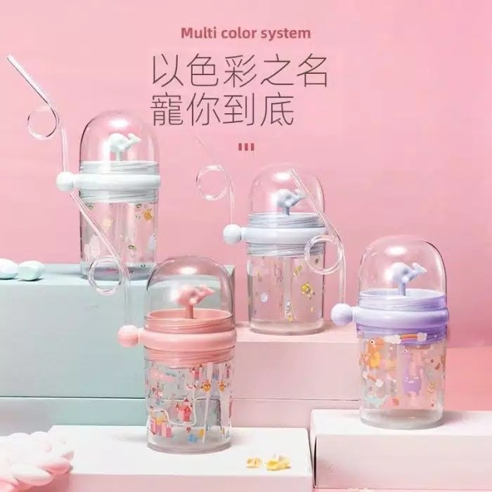 BPA FREE BOTOL MINUM ANAK AIR MANCUR KARAKTER PAUS UNIK LUCU