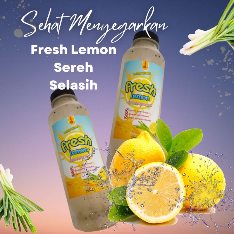 

Fresh Lemon juice dengan sereh dan selasih 250ml