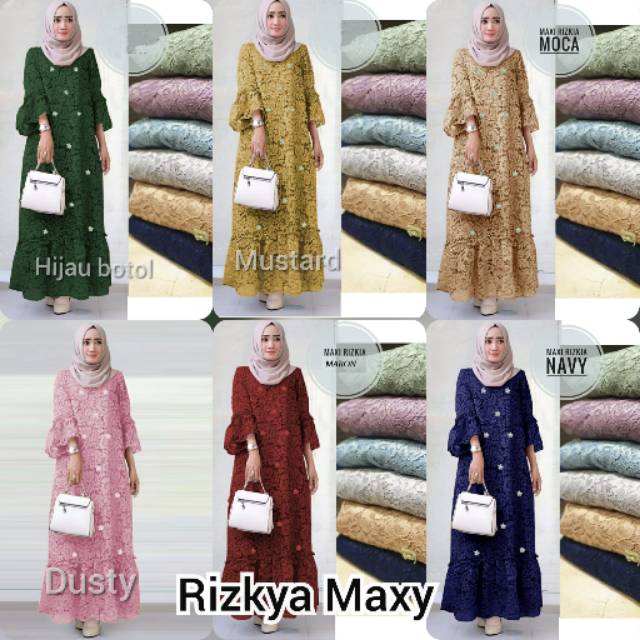 Maxy dress brokat AK - Rizkia Maxi