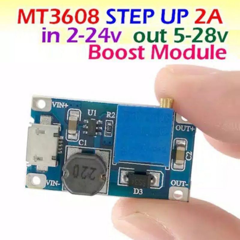 MT3608 DC Step Up 2A Boost Converter Mini XL6009 28V Booster Module