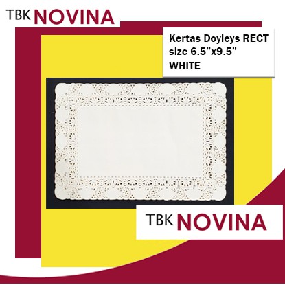 [100 Pcs] Kertas Doyleys/ doilies Persegi Panjang  - Kertas Renda / Alas Brownies