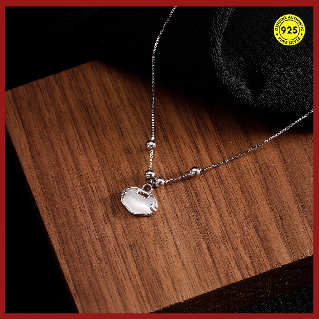 Kalung Bahan S925 Silver Gaya Korea Untuk Wanita