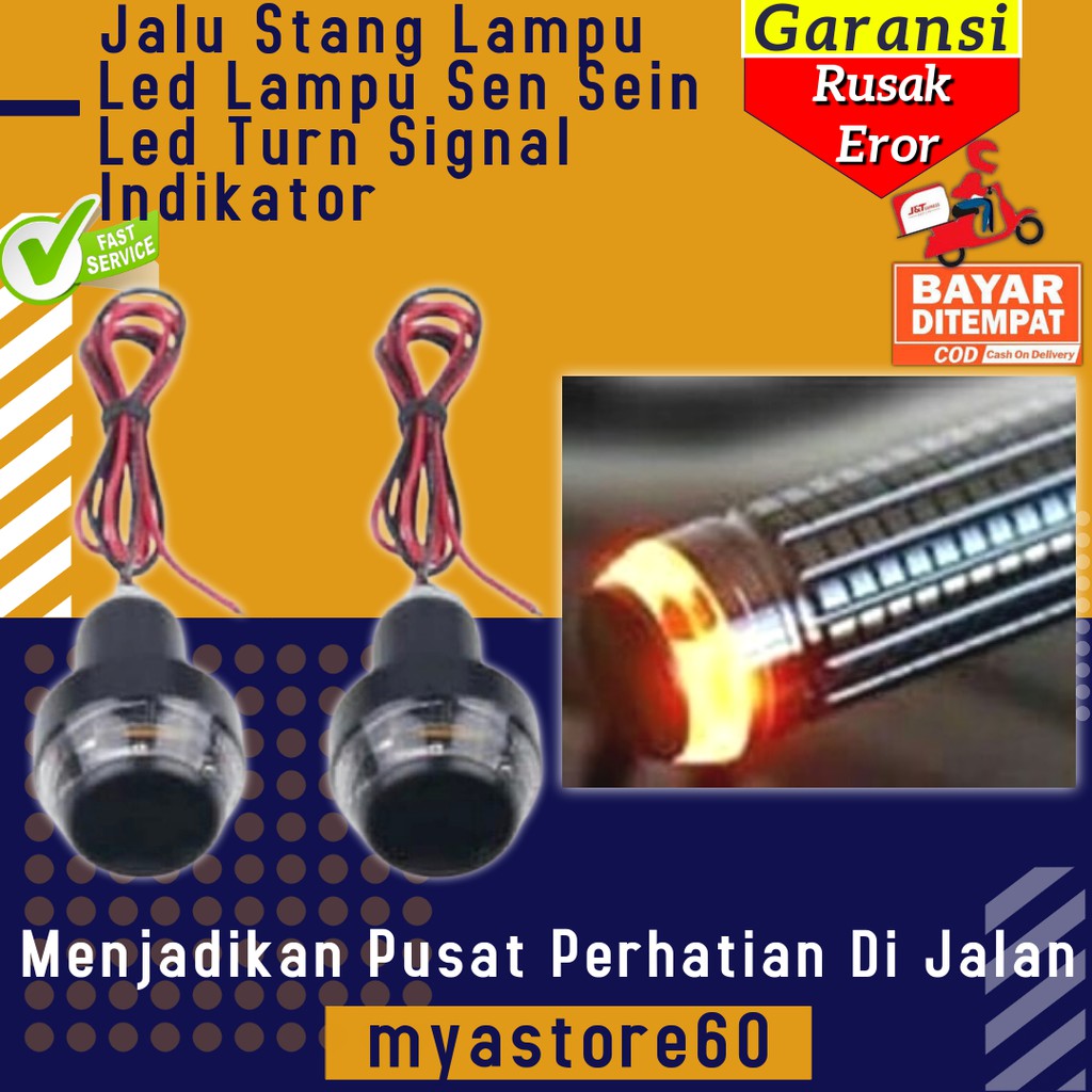 Lampu Jalu Stang Lampu Led Lampu Sen Sein Led Turn Signal Indikator Jalu Aksesoris Variasi Motor