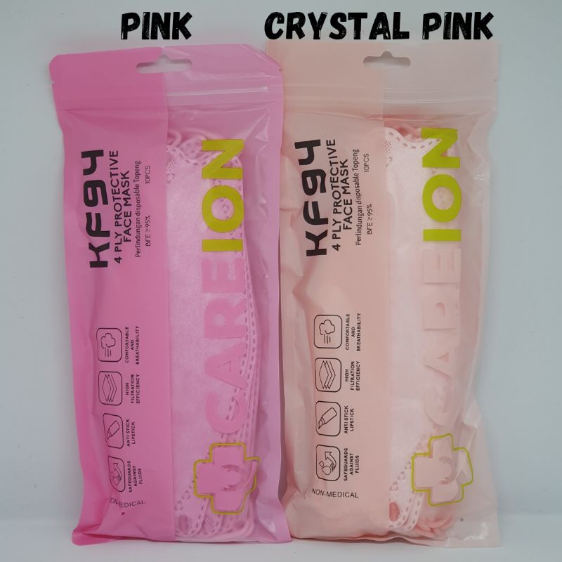 Masker Careion KF94 warna Pink/Crystal Pink