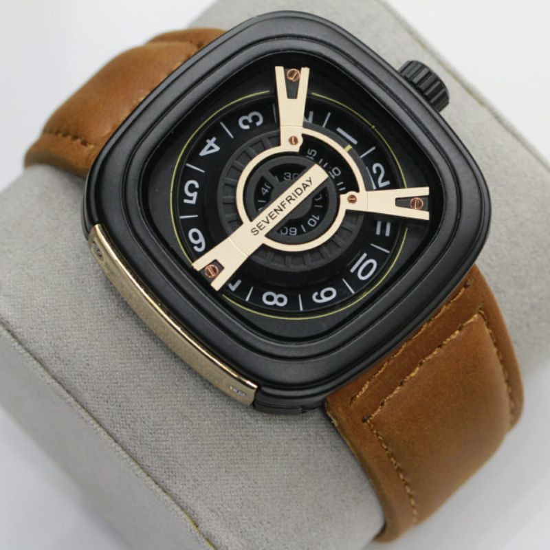 Jam Tangan Pria Murah Meriah Terlaris Bisa COD Seven Friday SF M2-02 Baterai Strap Kulit