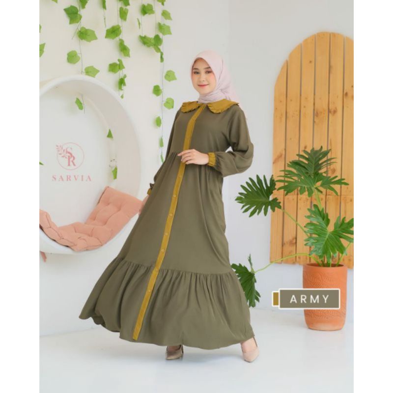 Fashion Muslim Gamis TAMARA crinkle salur dan SARVIA rayon dress adem kekinian terlaris