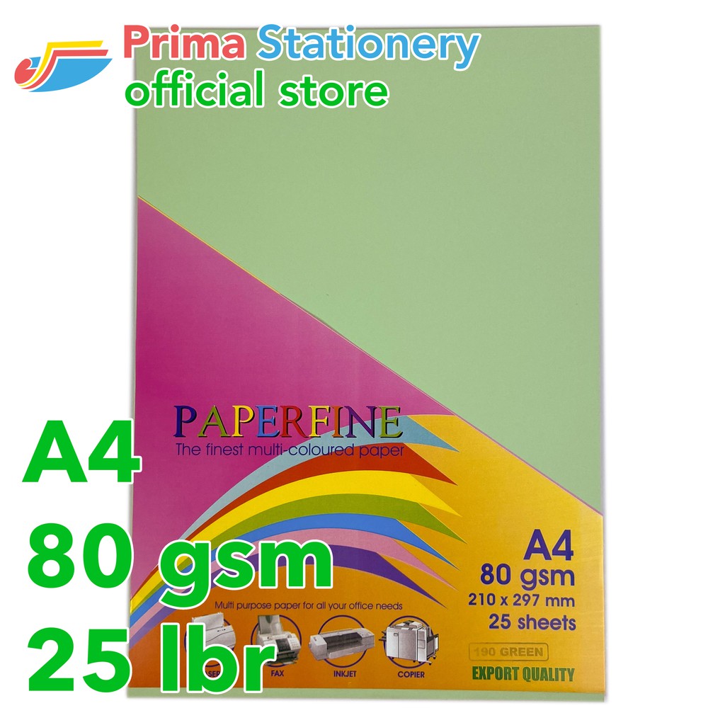 

Paperfine Kertas HVS Warna A4 Green Sinar Spectra IT 190 Isi 25 Lembar