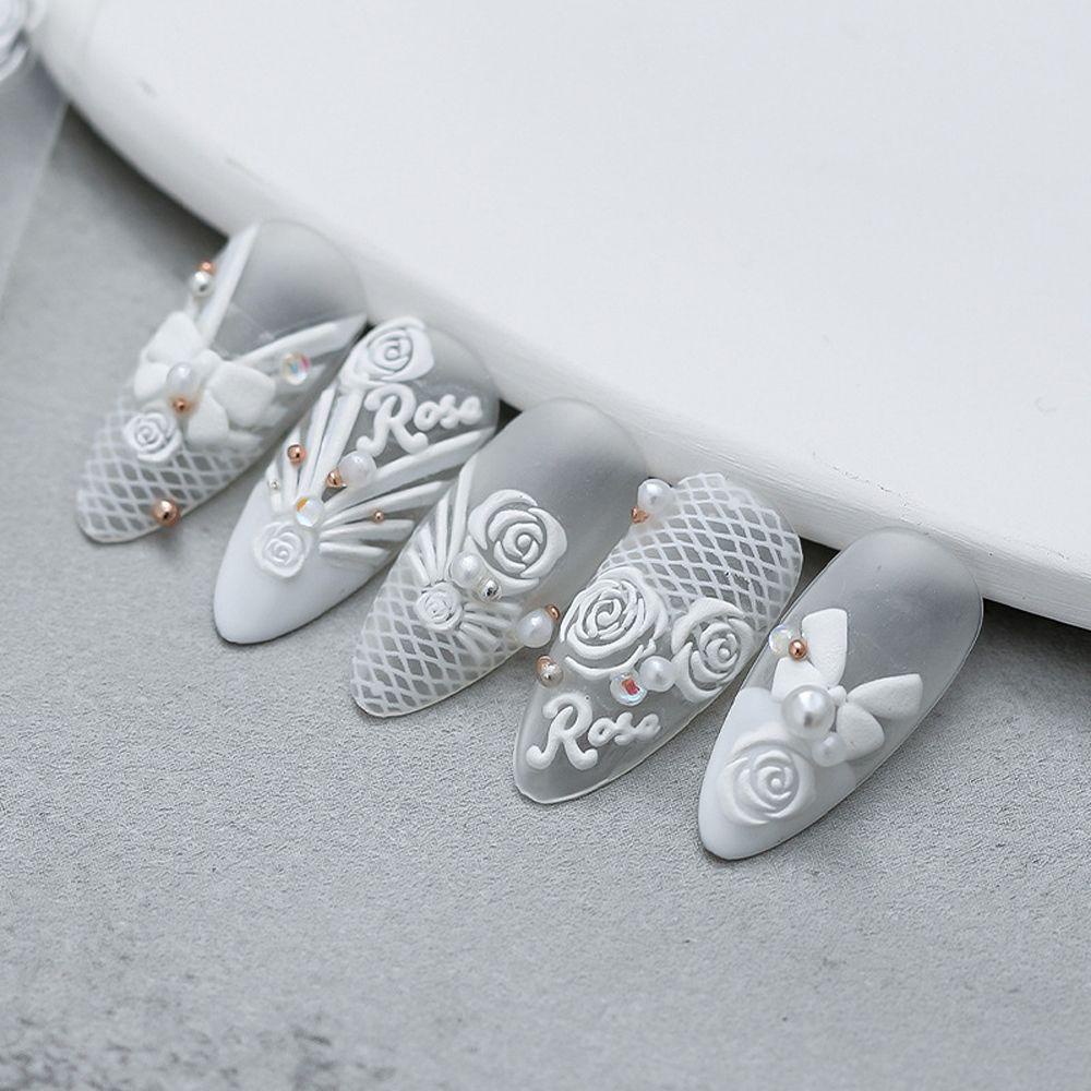 Mxbeauty Stiker Kuku 3D Motif Kupu-Kupu / Bunga Mawar Untuk Dekorasi Nail Art DIY