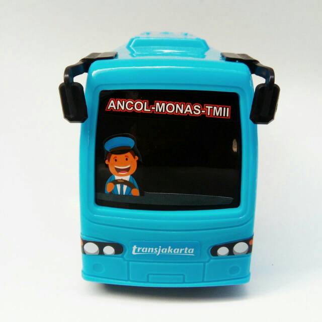 Mainan Bus Way Plastik Transjakarta Like Busway Bus Polisi RKC