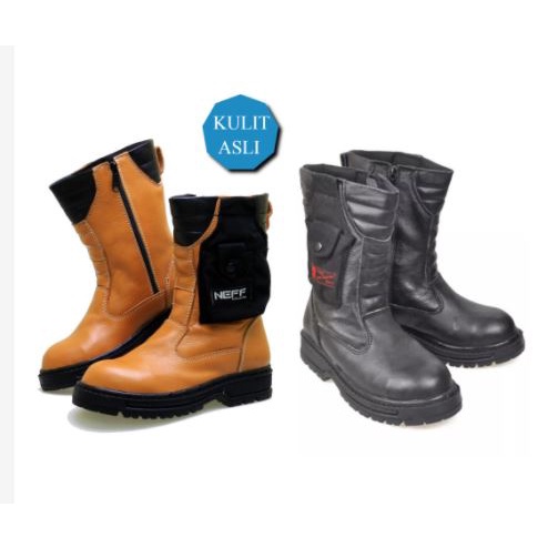 SEPATU SAFETY BOOTS ORI 100% NEFF KULIT ASLI PRIA BSM 307/sepatu safety