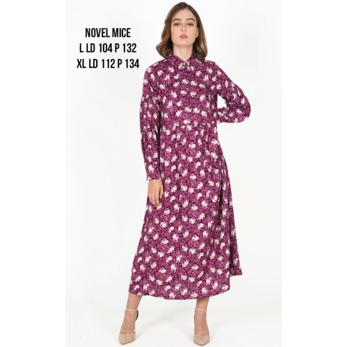 Gamis Dress Panjang Remaja Dewasa Novel Mice