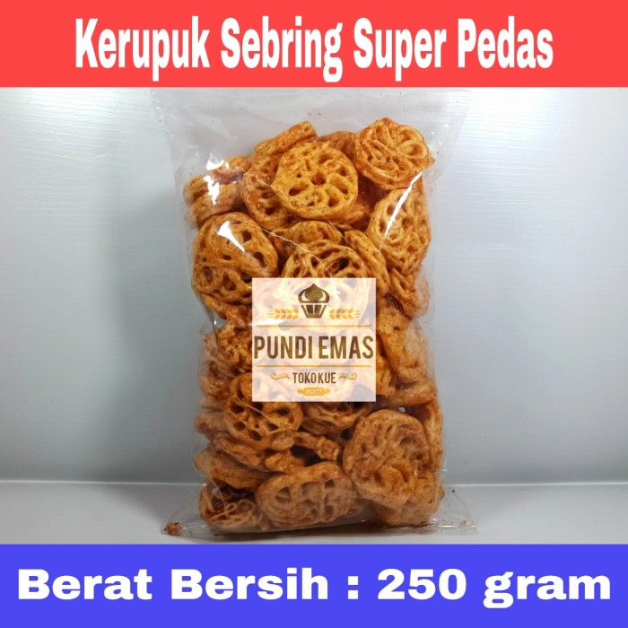 Kerupuk Pedas Keriting / Seblak Mawar / Krupuk Sebring / Cemilan Pedas Kiloan 250Gr Isi Banyak