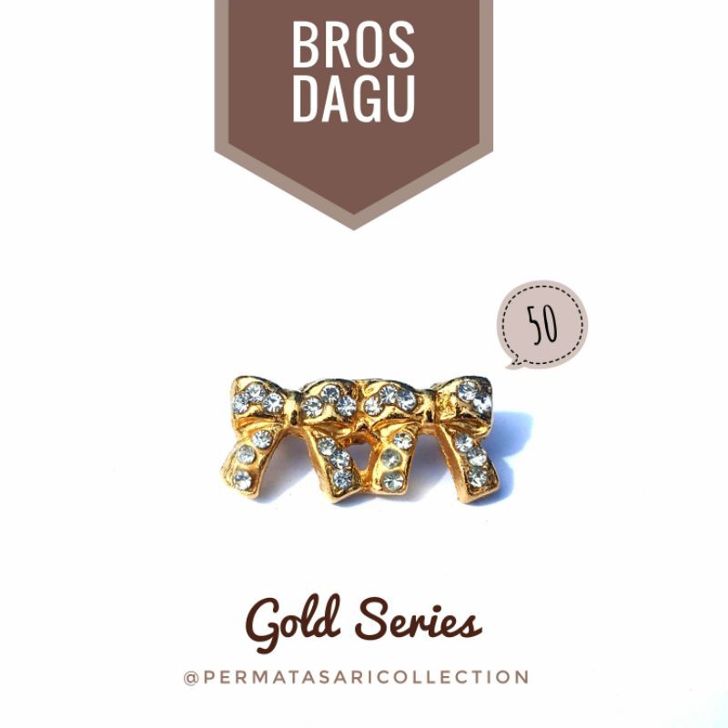 Bros Dagu Korea Kecil Aksesoris Jilbab Hijab Kerudung Wanita Muslim Muslimah Kuning Gold Small Brooch Pin Peniti Motif Bunga Pita Mutiara 2