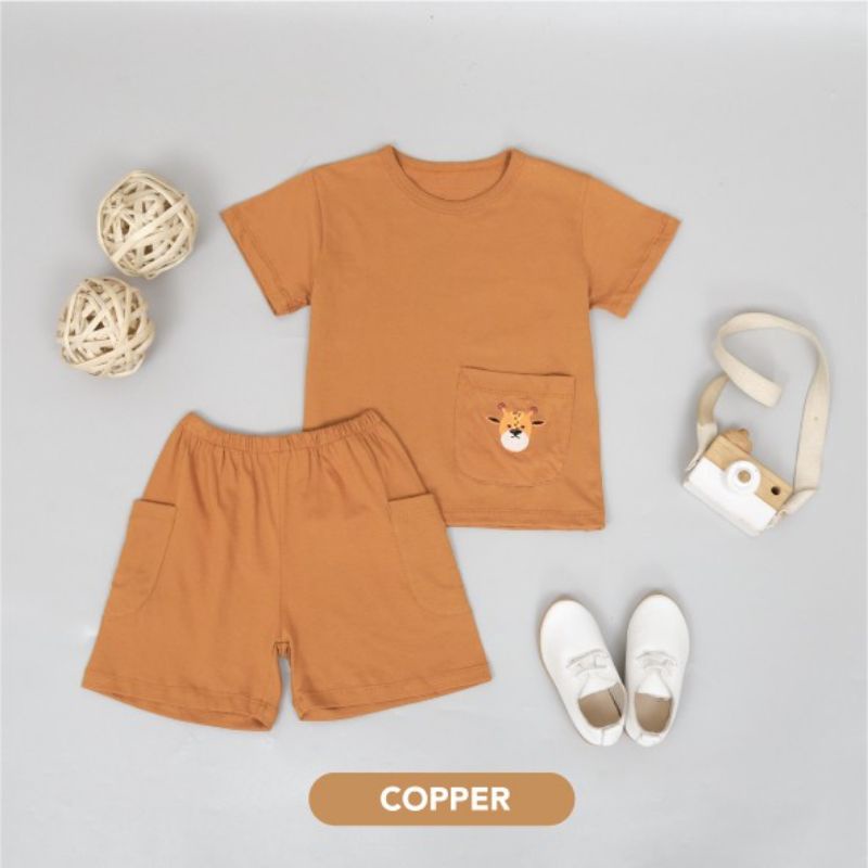 Mooi Setelan Anak Pocket Unisex Cleo Pocket Set