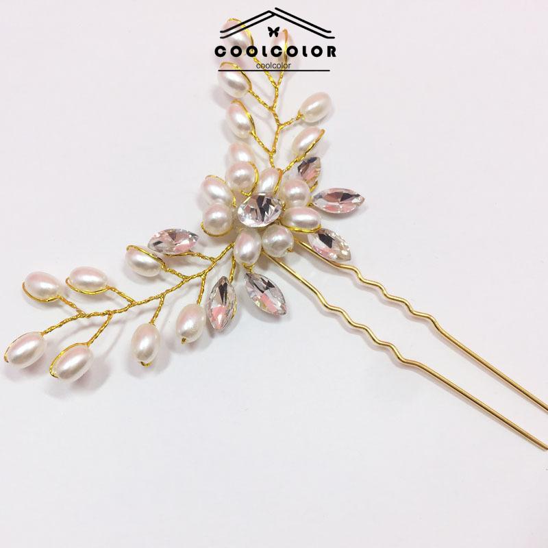 COD❤️Buatan Tangan Mutiara Kristal Jepit Rambut Pin U Klip Pernikahan Tiara  Mewah Wanita Korea Fashion Ring Jewelry Perhiasan Aksesoris Ready Stock