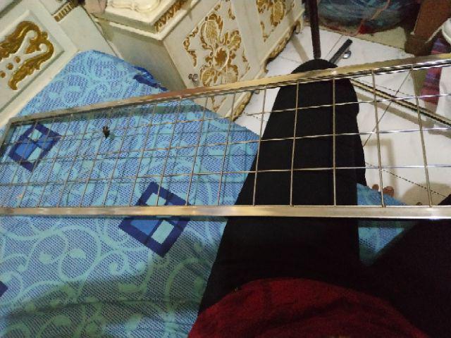 Gawangan Pipa Kotak Lebar 100 Cm, Dengan Rak Dan 6 Pcs Hanger Suling