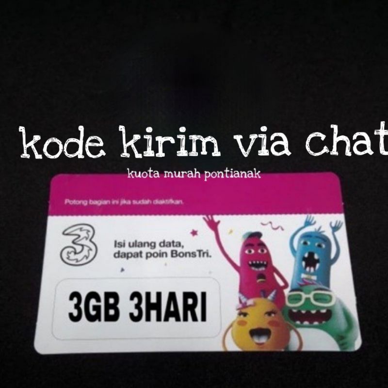 [ kode kirim via chat ] Voucher Tri Happy 3gb 3hari Vocer 3 gb 3 hari khusus kalbar