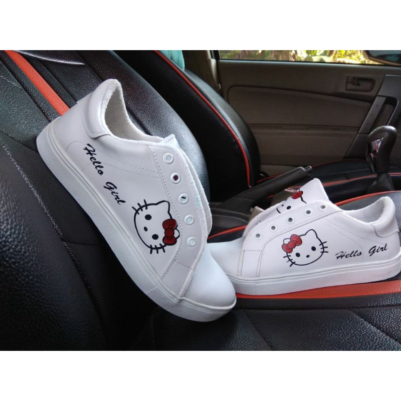 CUCI GUDANG SEPATU WANITA GAMBAR LUCU HPD412 BONEKA HELLO KITTY