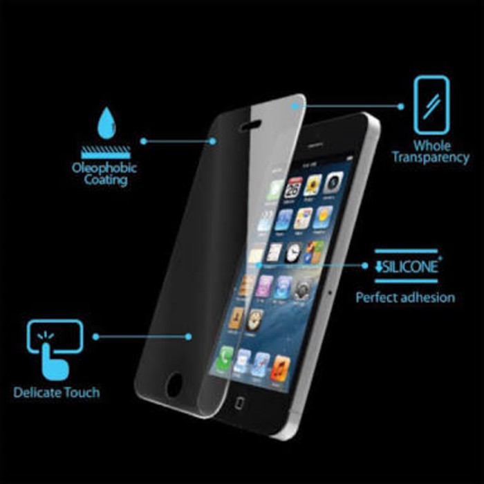 TEMPERED GLASS 9H HARDNESS 0.3mm THICKNESS 2.5D ARC EDGE iPhone 5/5s