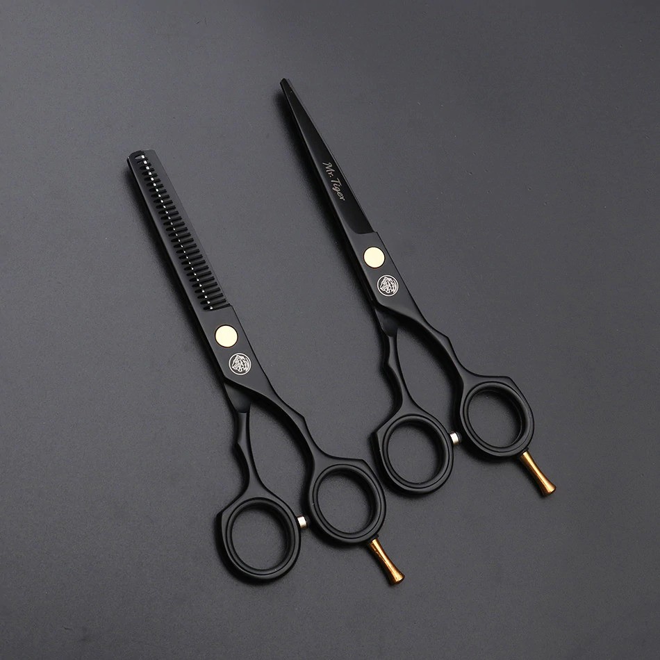 Bisa COD Set Gunting Rambut Professional Barber Hairdressing Scissors 5.5 Inch 2 PCS with Razor Comb - MrTiger 440C