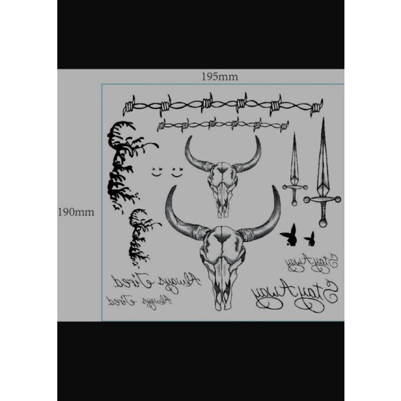 Tattoo Temporary Post Malone Halloween Face Tato Temporer Muka / Wajah