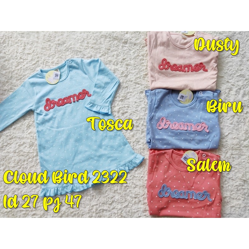 cloud bird 2322 dress bintang dreamer untuk anak dan bayi