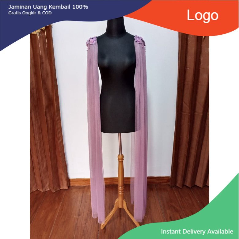 Sayap Pundak Kebaya Pengantin UNGU TARO / Sayap Bahu / Slayer Pundak / Slayer Bahu