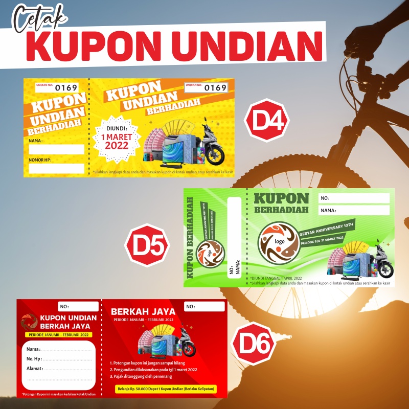 KUPON UNDIAN | KARCIS JALAN SEHAT | VOUCHER UNDIAN
