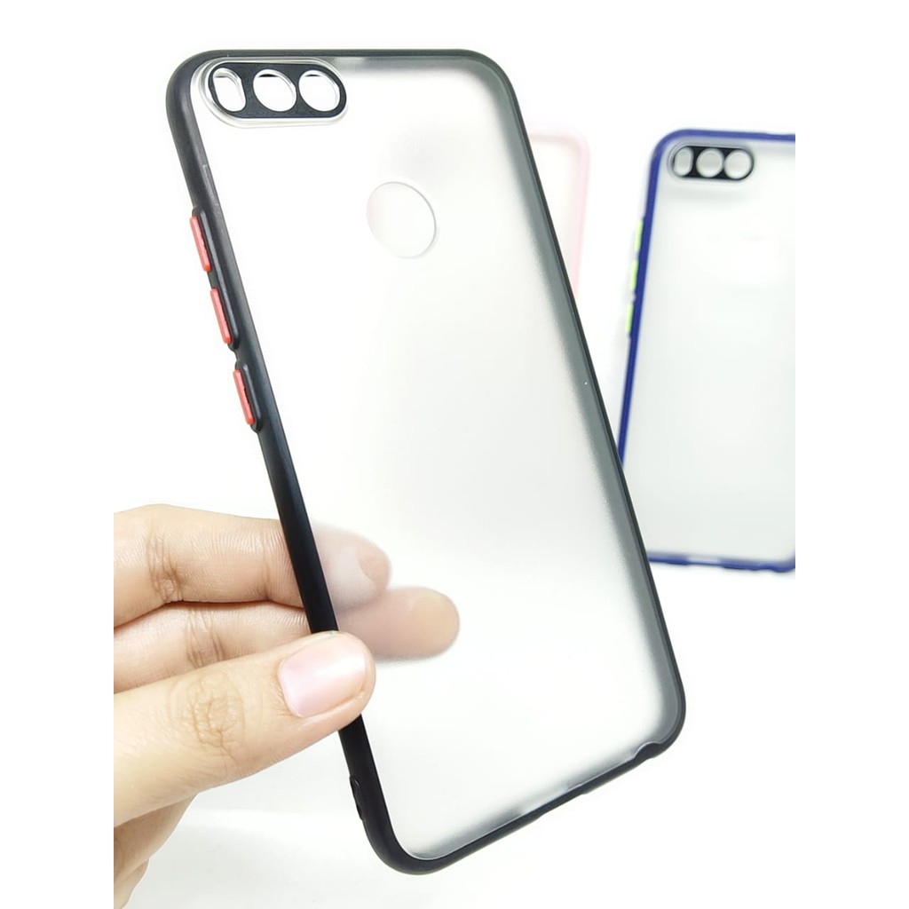 My Choice Putih Doff Chrome Redmi 5X Mi A1 5.5 inchi with Ring Protection Camera Chrome Case