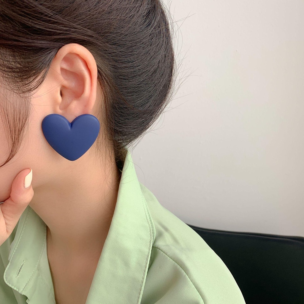 Wonder Heart Stud Earring Fashion Trendi Kreatif Temperamen Akrilik