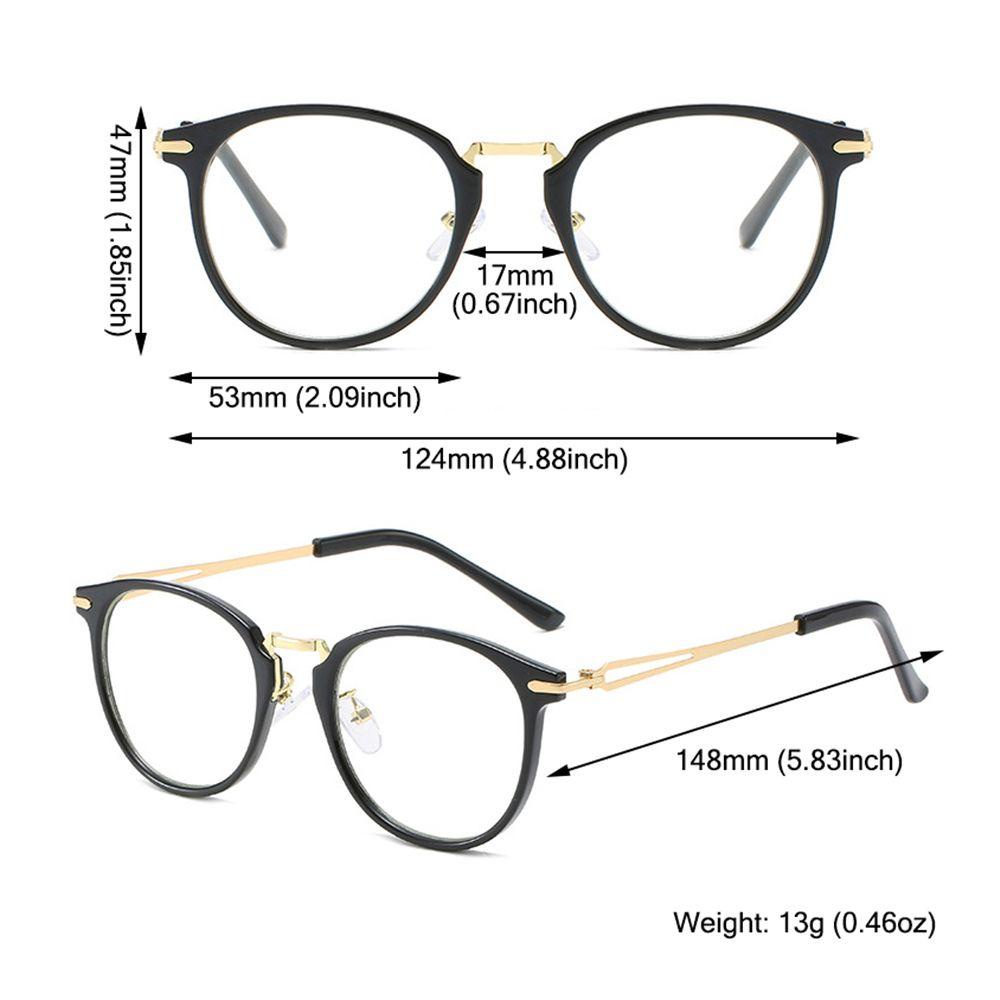 Lily Kacamata Frame Bulat Fashion Replaceable Lens Glasses Anti Radiasi Hias